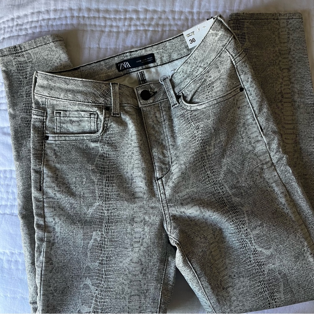 Zara snake print skinny jeans